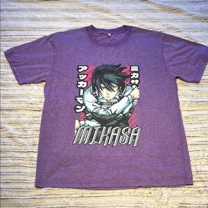 Attack on Titan Purple Graphic T-Shirt with Anime Design